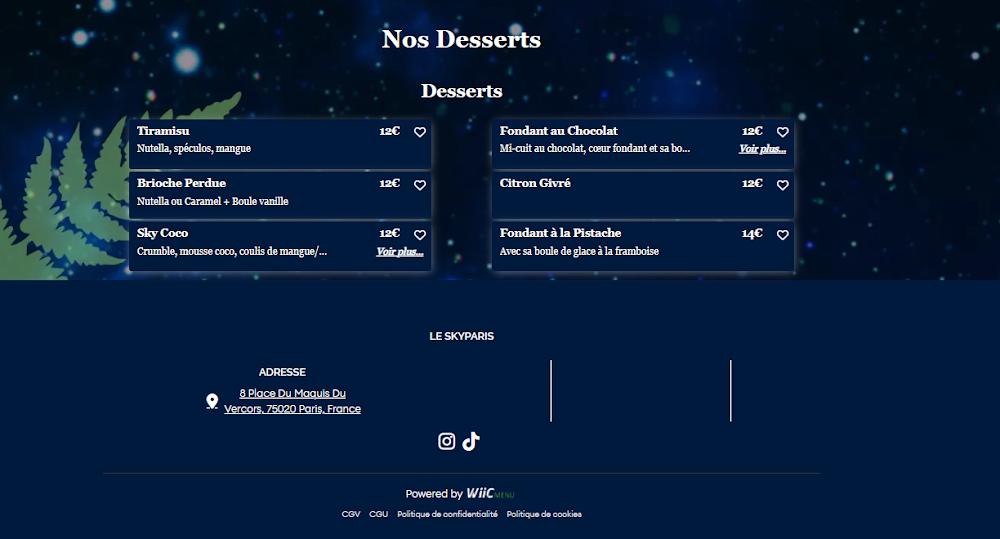 Le Skyparis - Menu Image 2
